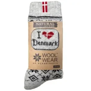 108 Uldsokker I love Denmark WOOLWEAR of Scandinavia 80% uld