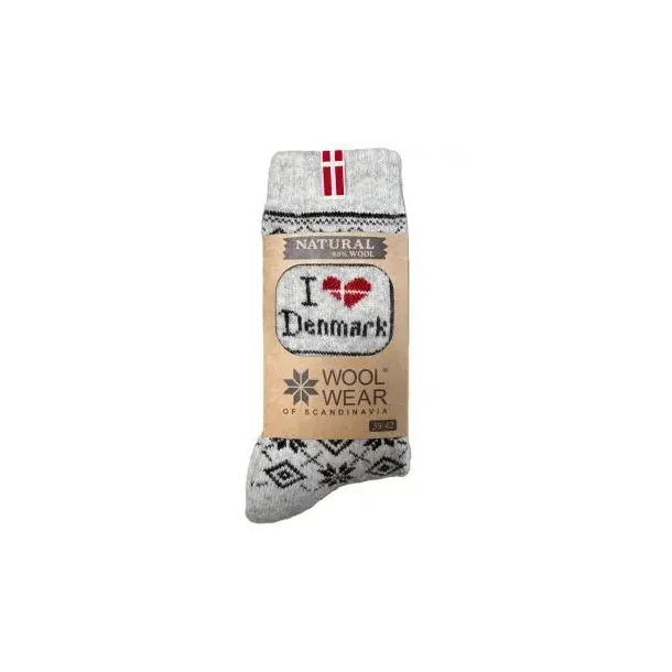108 Uldsokker I love Denmark WOOLWEAR of Scandinavia 80% uld