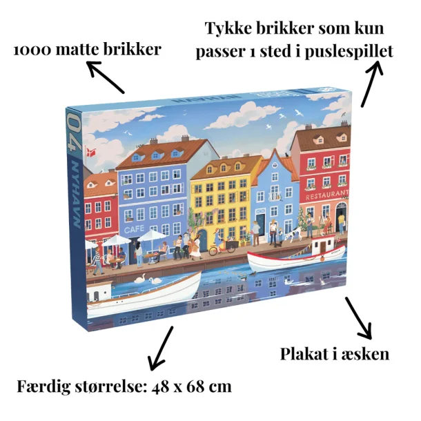 Penny puzzle - Nyhavn 1000 pieces (pudslespil)