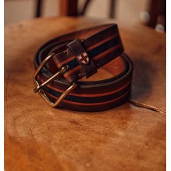 Blue de Gnes Tino Belt 60321 - brown stripe 