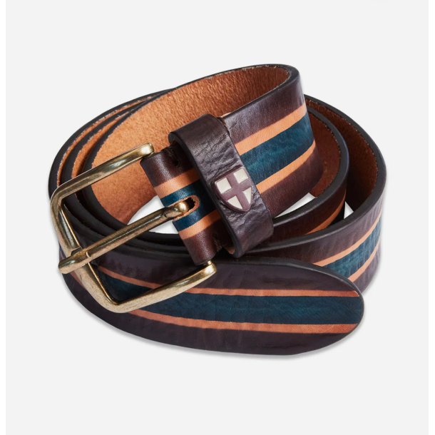 Blue de Gnes Tino Belt 60321 - brown stripe 