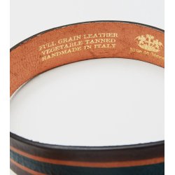 Blue de Gnes Tino Belt 60321 - brown stripe 
