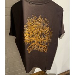 Knowledge Cotton Regenerative organic cotton back print t-shirt - chocolate torte 1010169