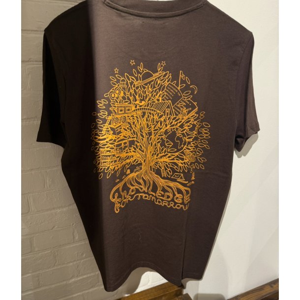 Knowledge Cotton Regenerative organic cotton back print t-shirt - chocolate torte 1010169
