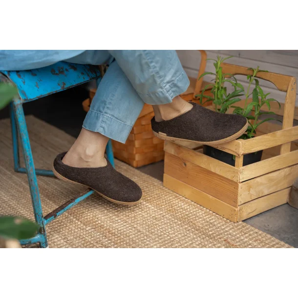 Glerups t�fler m. gummiss�l - naturbrun 