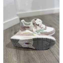 Gabor rollingsoft sneaker - hvid m. gr�n og rosa 8687834