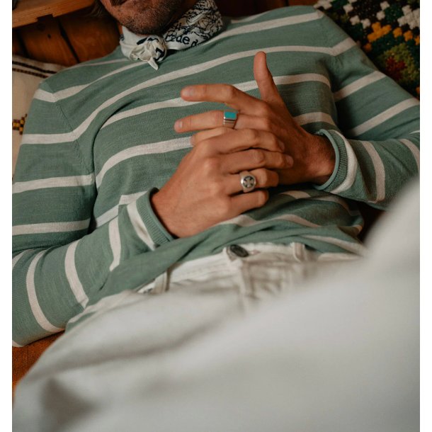 Blue de Gnes Monte stripe Knit - Green bay 