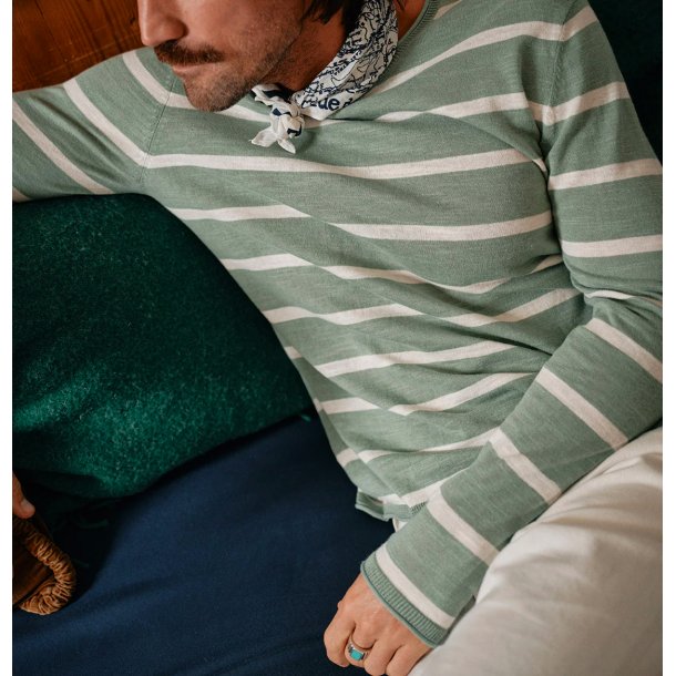 Blue de Gnes Monte stripe Knit - Green bay 