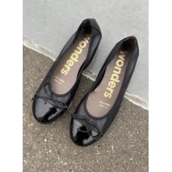Wonders Ballerina  m. lak snude - black A-6134
