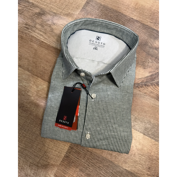 Desoto Casual linen Kent - green/white stribes 93128-3