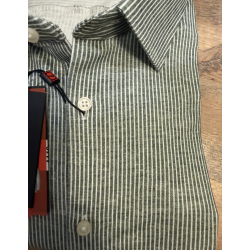 Desoto Casual linen Kent - green/white stribes 93128-3