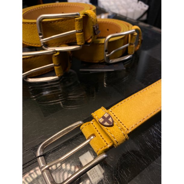 Blue de Gnes Suede belt 60470 - Yellow grain
