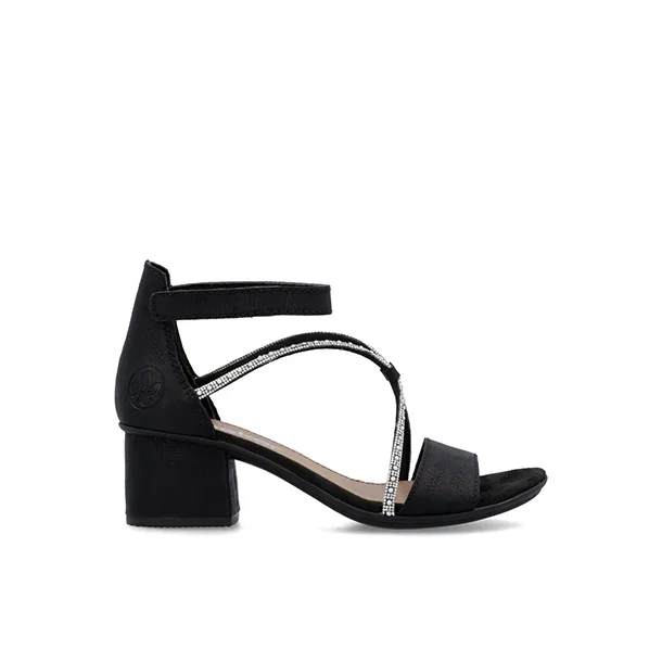 Rieker sandal m. hl 64654-00 - sort