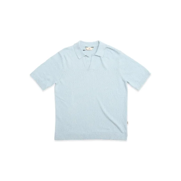 Blue de G�nes John slubby polo - blue fog 