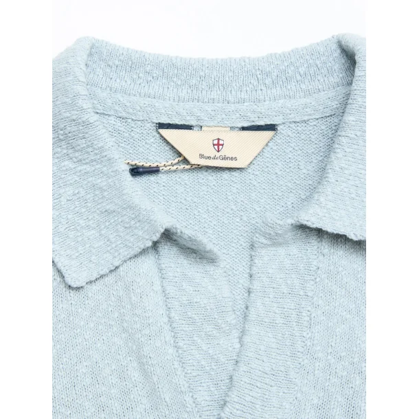 Blue de G�nes John slubby polo - blue fog 
