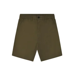 Knowledge Cotton Fig loose poplin shorts - burned olive 