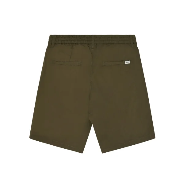 Knowledge Cotton Fig loose poplin shorts - burned olive 