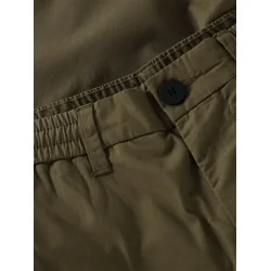 Knowledge Cotton Fig loose poplin shorts - burned olive 