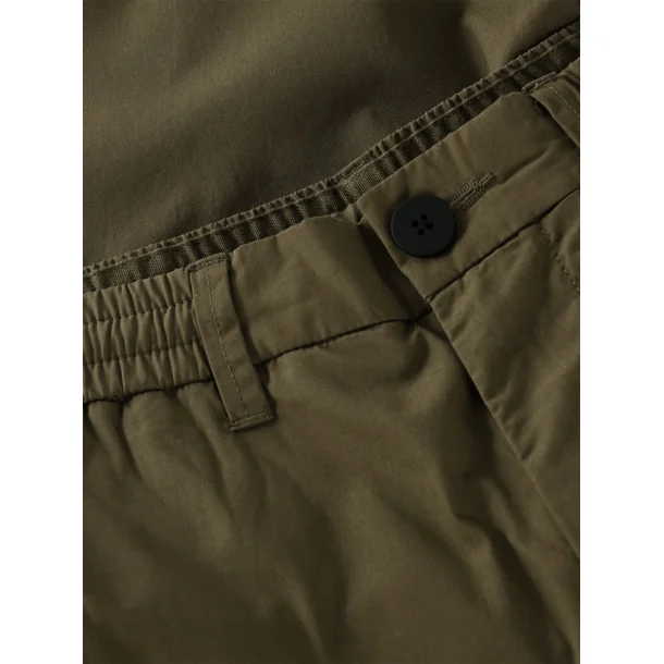 Knowledge Cotton Fig loose poplin shorts - burned olive 