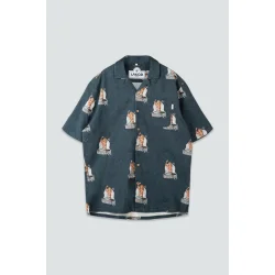 LAKOR Save the mermaids short sleeve shirt - midnight navy 