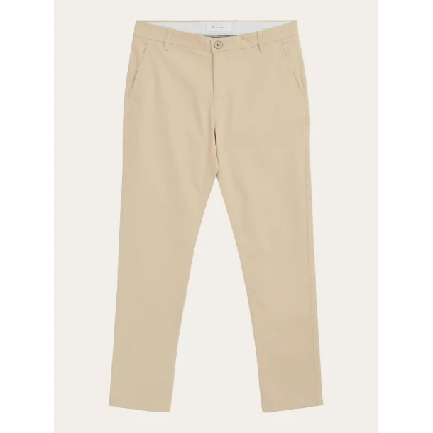 Knowledge Cotton Luca Slim Twill Chino Pants - light feather gray