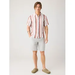 Knowledge Cotton Fig loose linen shorts - ultimate grey 