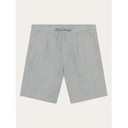 Knowledge Cotton Fig loose linen shorts - ultimate grey 