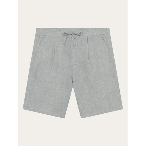 Knowledge Cotton Fig loose linen shorts - ultimate grey 