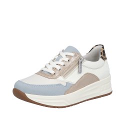 Rieker sneaker - hvid m. bl� og leo N8114-90
