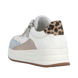 Rieker sneaker - hvid m. bl� og leo N8114-90