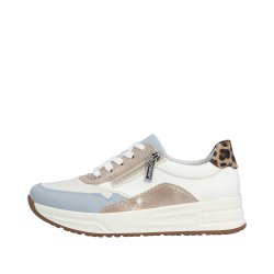 Rieker sneaker - hvid m. bl� og leo N8114-90