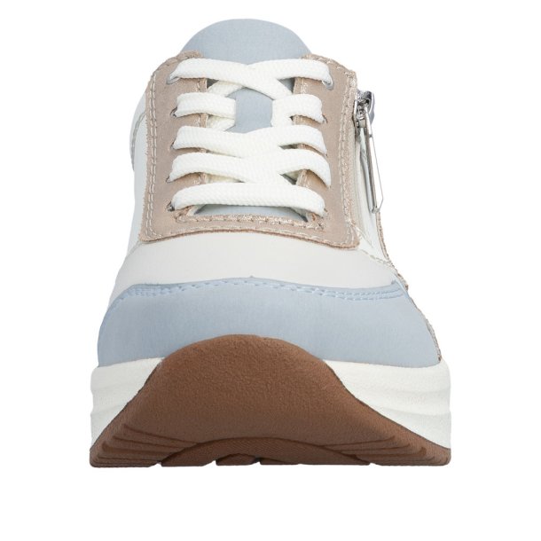 Rieker sneaker - hvid m. bl� og leo N8114-90