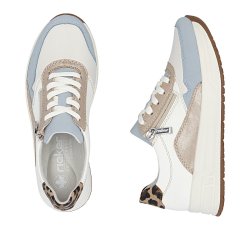 Rieker sneaker - hvid m. bl� og leo N8114-90