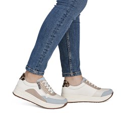 Rieker sneaker - hvid m. bl� og leo N8114-90
