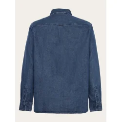 Knowledge Cotton natural indigo denim shirt - dark blue denim 1290003