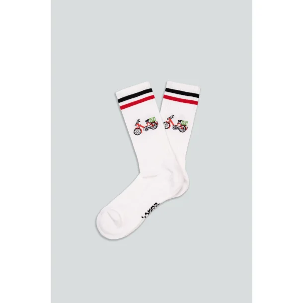 LAKOR Red Maxi socks - white