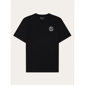 Knowledge Cotton Organic Cotton chest embroidery t-shirt - black 