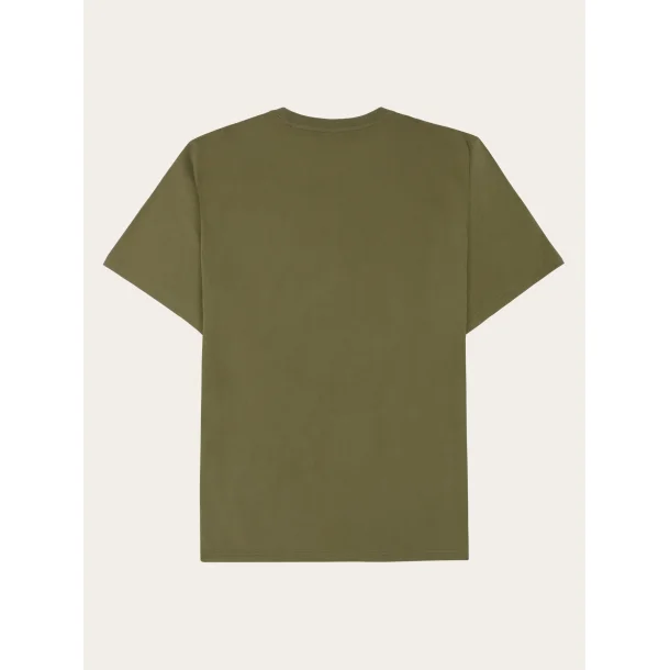 Knowledge Cotton Organic cotton front t-shirt - burned olive 
