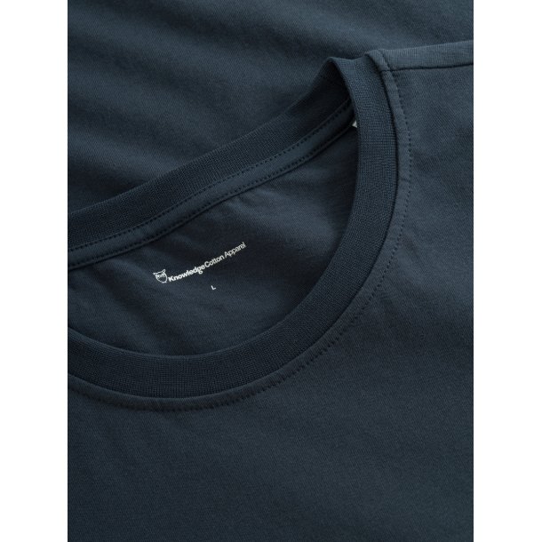 Knowledge Cotton Loke badge tee - Total eclipse 1010605