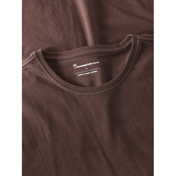 Knowledge Cotton Basic tee -  shaved chocolate 1010113