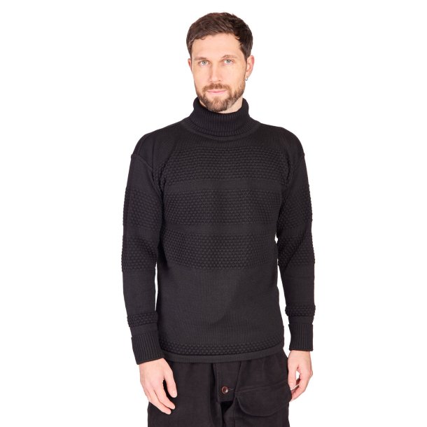 S.N.S fisherman sweater h�j hals - sort 