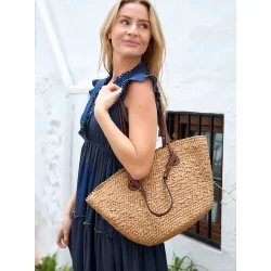 Black Colour BcKate Straw Shopper Taske - Nature
