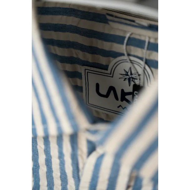 LAKOR Seer Sucker Short Sleeve shirt - bering sea 