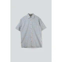 LAKOR Seer Sucker Short Sleeve shirt - bering sea 