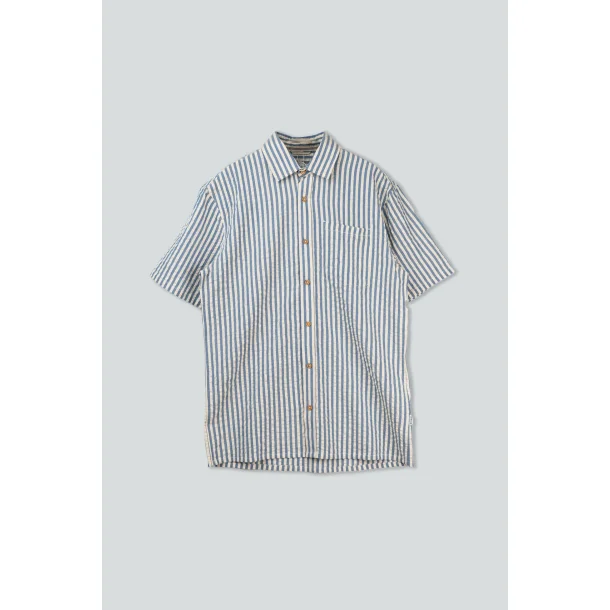 LAKOR Seer Sucker Short Sleeve shirt - bering sea 