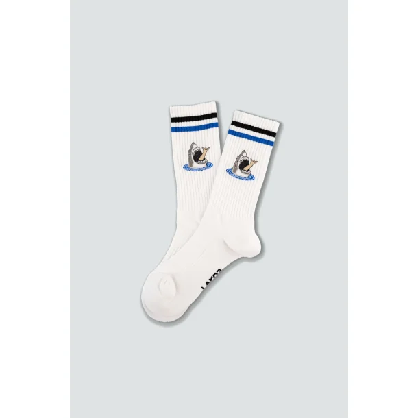 LAKOR Shark Shaka Tennis socks - hvid