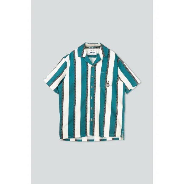 LAKOR Sport cola stripe short sleeve shirt - harbor blue