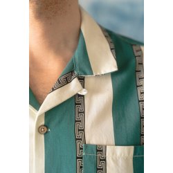 LAKOR Sport cola stripe short sleeve shirt - harbor blue