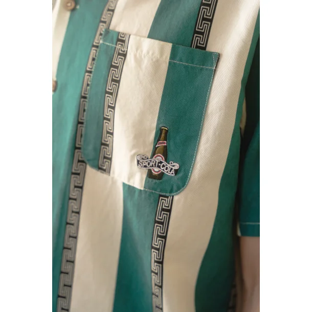 LAKOR Sport cola stripe short sleeve shirt - harbor blue