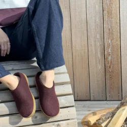 Glerups Tffel med natur gummisl - bordeaux